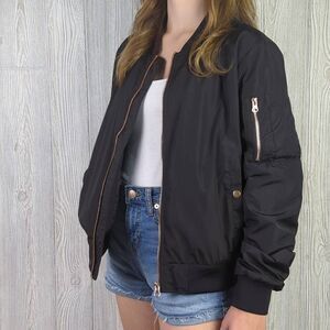 Lager 157 Womens Large The Black Label Collection Jacket Black Full Zip Front